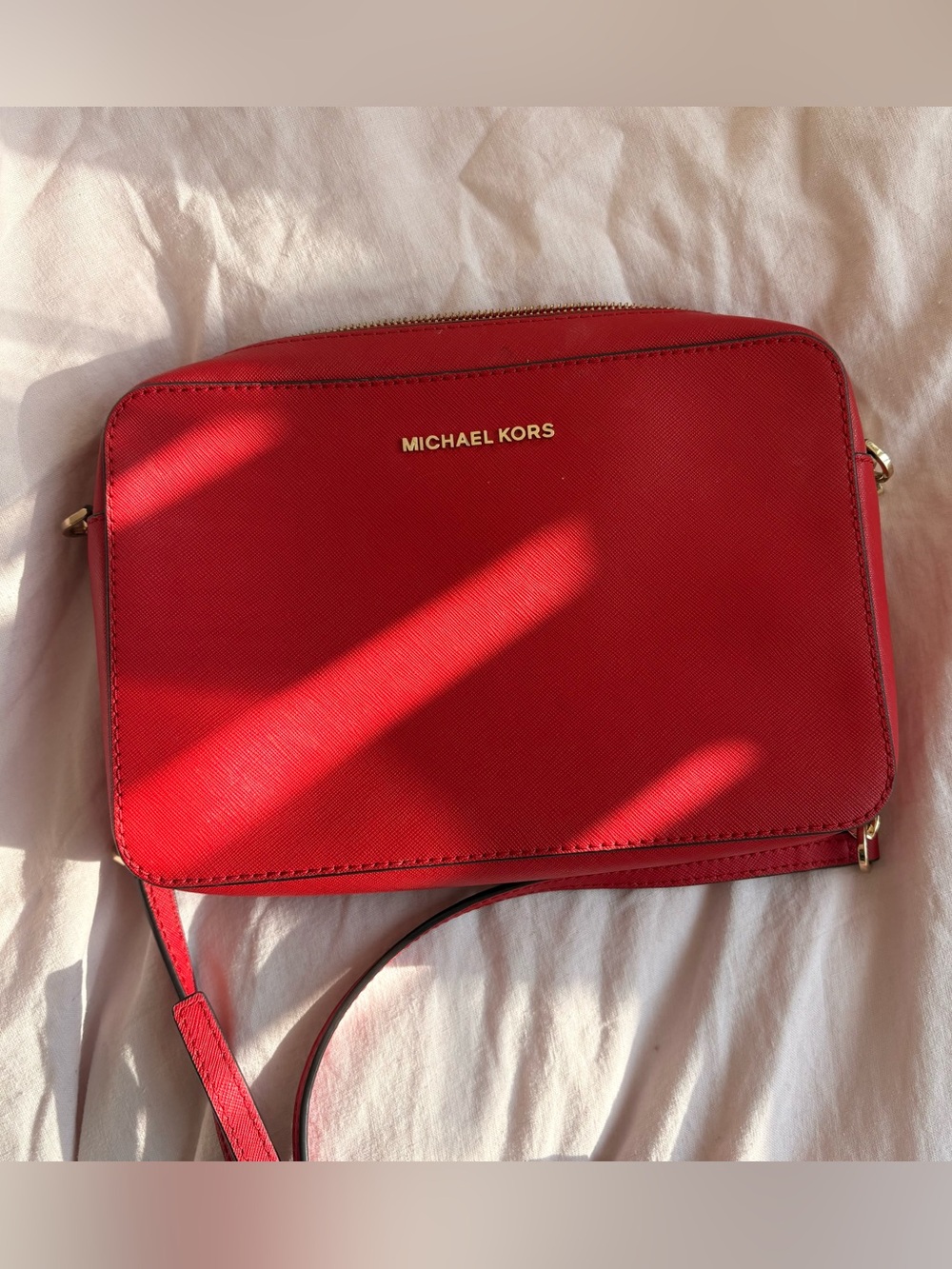 Michael Kors Red Saffiano Crossbody
